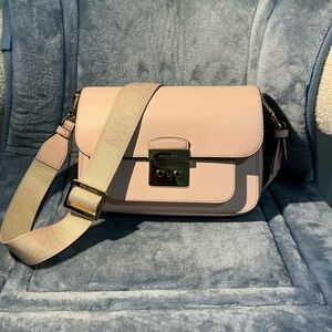 MICHAEL KORS SLOAN EDITOR MEDIUM FLAP SHOULDER MESSENGER BAG POWDER BLUSH
